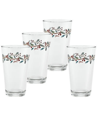 Fiesta Nutcracker Holly Tapered Cooler Glasses, Set of 4
