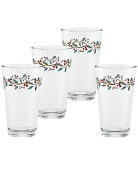Fiesta Nutcracker Holly Tapered Cooler Glasses, Set of 4