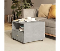 Coffee Table Concrete Gray 21.7"x21.7"x15.7" Engineered Wood