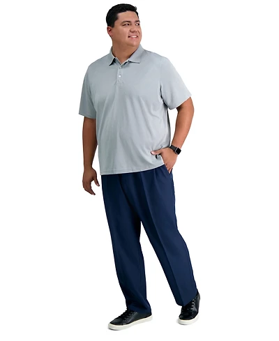 Haggar Men's Big & Tall Cool 18 Pro Classic-Fit Expandable Waist Flat Front Stretch Dress Pants