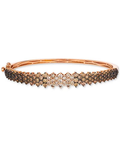 Le Vian Ombre Chocolate Diamond Cluster Bangle Bracelet (3-1/2 ct. t.w.) 14k Rose Gold (Also Available Yellow or White Gold)