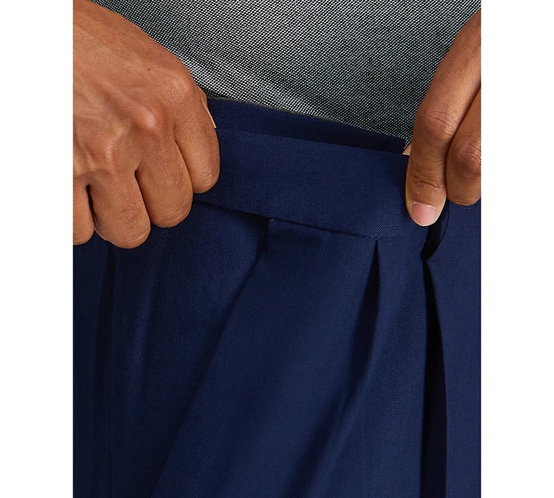 Haggar Men's Premium Comfort Stretch Classic-Fit Solid Pleated Dress Pants