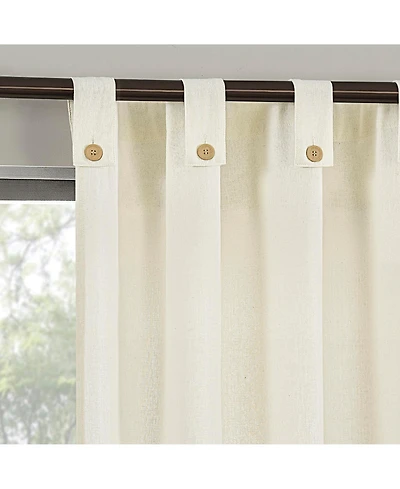 Cotton Blend Button Tab Top Curtain