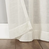 Slub Textured Linen Blend Black Grommet Top Curtain