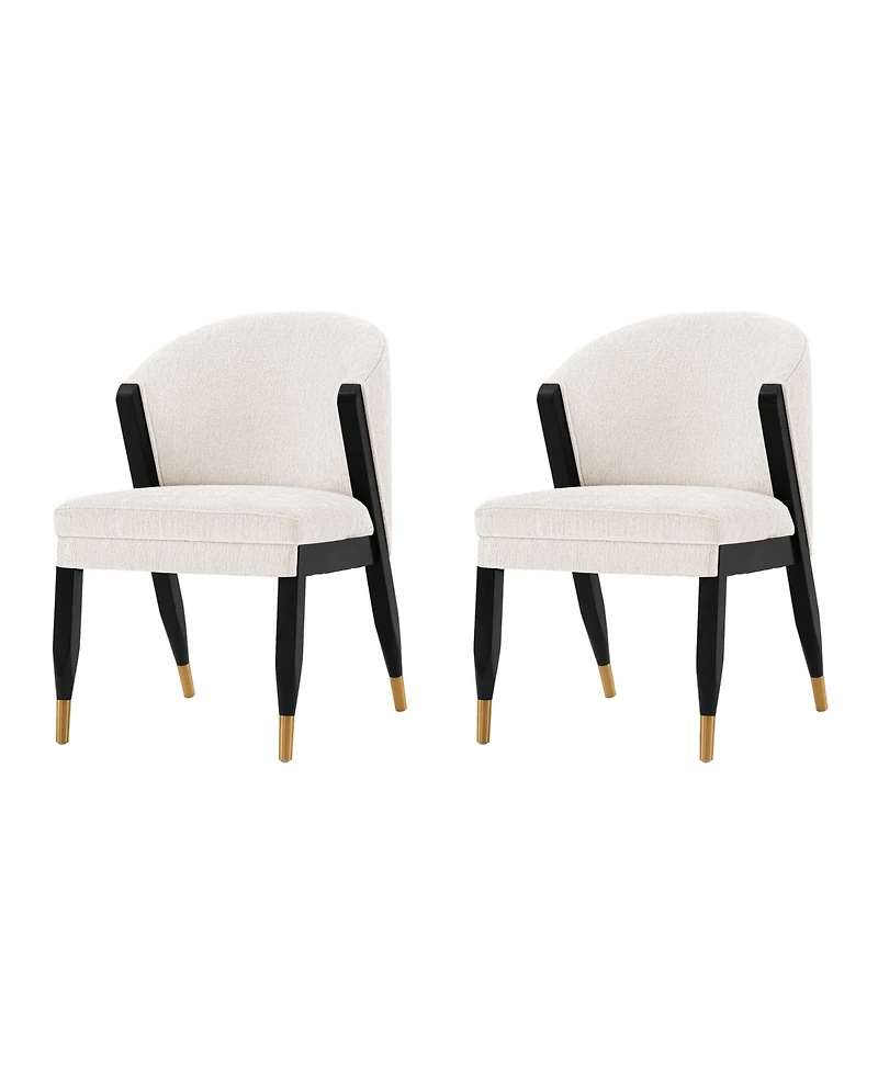 Manhattan Comfort Ola 2-Piece Chenille Upholstered Dining Chair Set