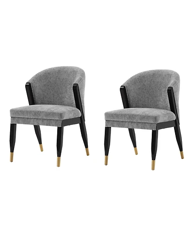 Manhattan Comfort Ola 2-Piece Chenille Upholstered Dining Chair Set