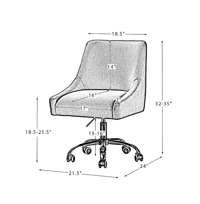 Hulala Home Modern Cute Desk Chair with Adjustable Swivel