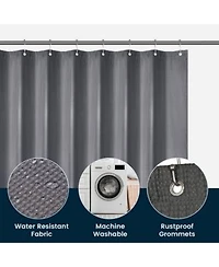 Liba Waffle Weave Fabric Shower Curtain