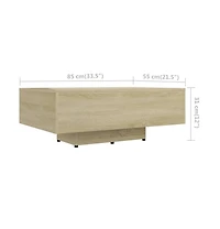 Coffee Table Sonoma Oak 33.5"x21.7"x12.2" Engineered Wood