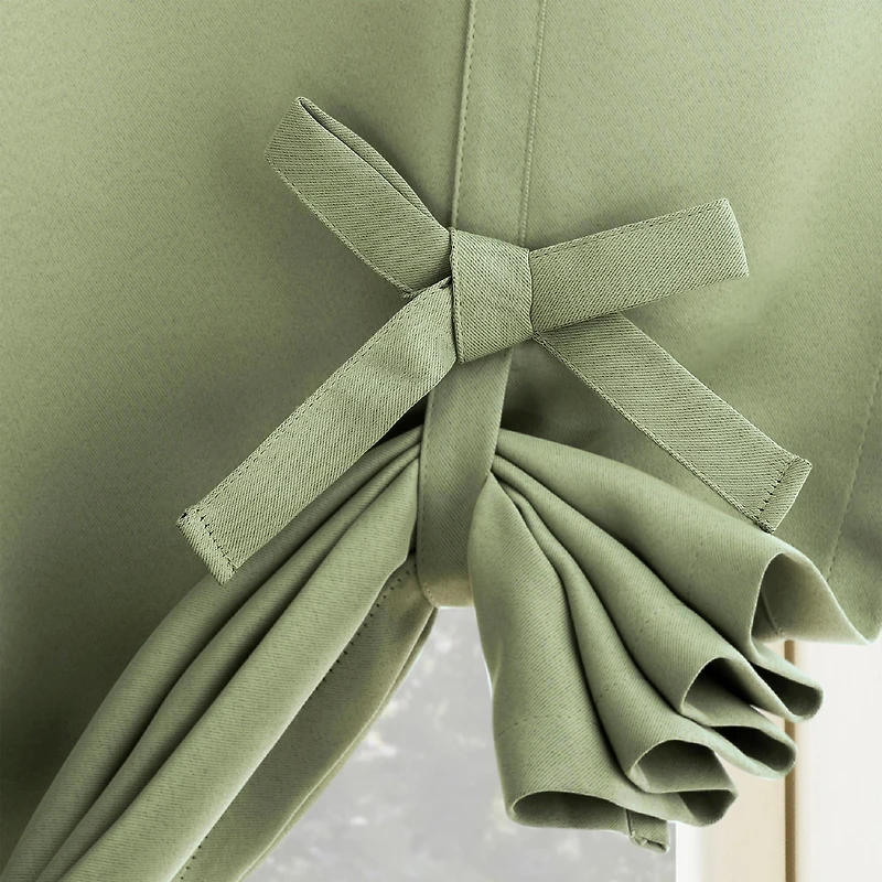 Preston Energy Saving Blackout Rod Pocket Window Tie-up Shade