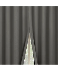Aria Magnetic Closure Theater Grade 100% Blackout Back Tab Curtain Panel Pair
