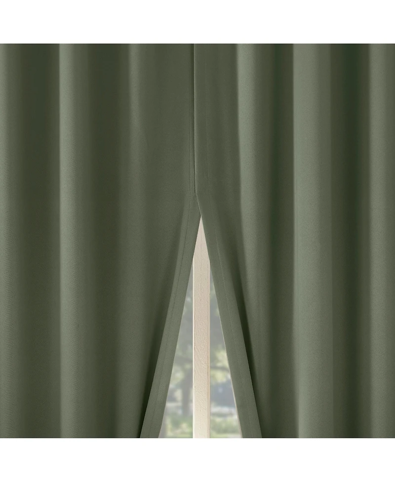 Aria Magnetic Closure Theater Grade 100% Blackout Back Tab Curtain Panel Pair