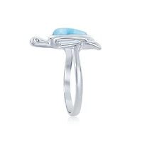 Sterling Silver Larimar Turtle Ring