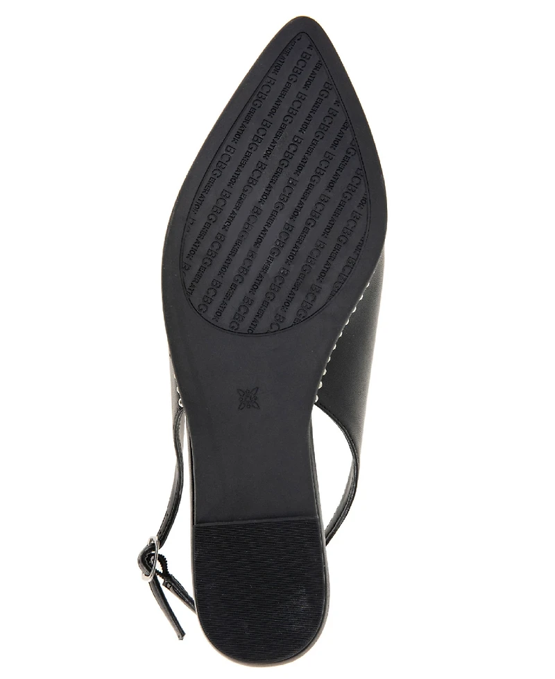 BCBGeneration Women's Valerie Studded Slingback Pointed-Toe Flats