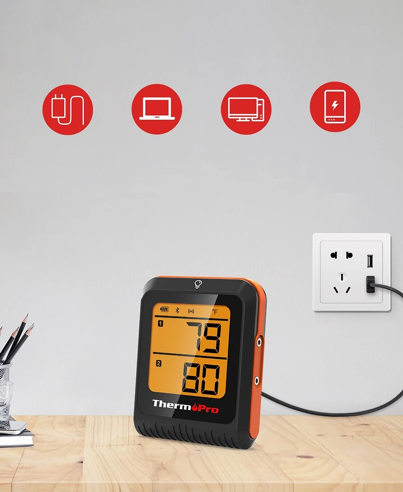 ThermoPro Pack of 1 TP920W 500' Range Smart Bluetooth Meat Food Thermometer