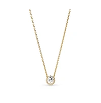 Pandora Timeless 14K Gold-Plated Sparkling Round Cubic Zirconia Halo Pendant Collier Necklace