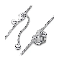 Pandora Moments Sterling Silver Sparkling Cubic Zirconia Infinity Heart Collier Necklace