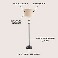 Jonathan Y January Glassmetal Led Floor Lamp