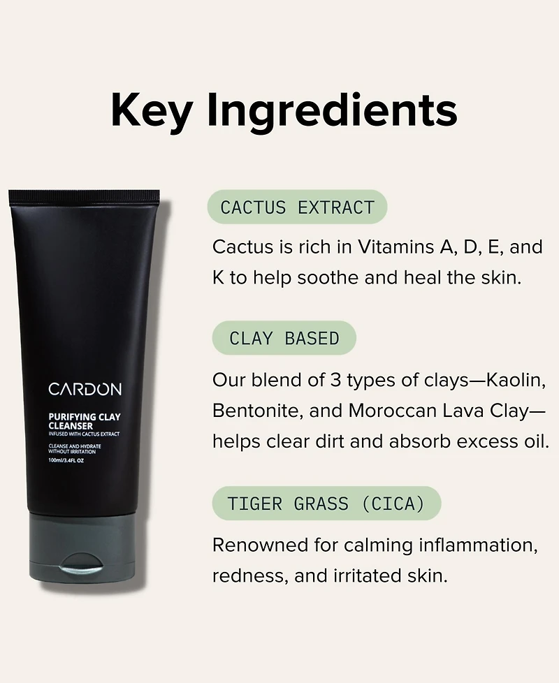 Cardon Purifying Clay Cleanser, 3.4 oz.