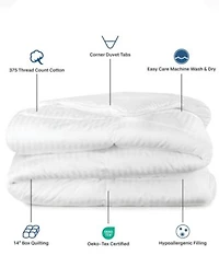 Eddie Bauer All Seasons Striped Luxury Down Alternative Duvet Insert Oversized