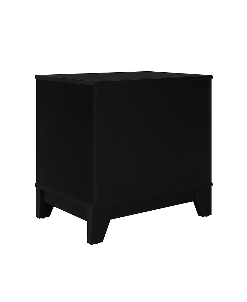 Manhattan Comfort Sheridan 2-Piece 1-Drawer Cane Nightstand Set