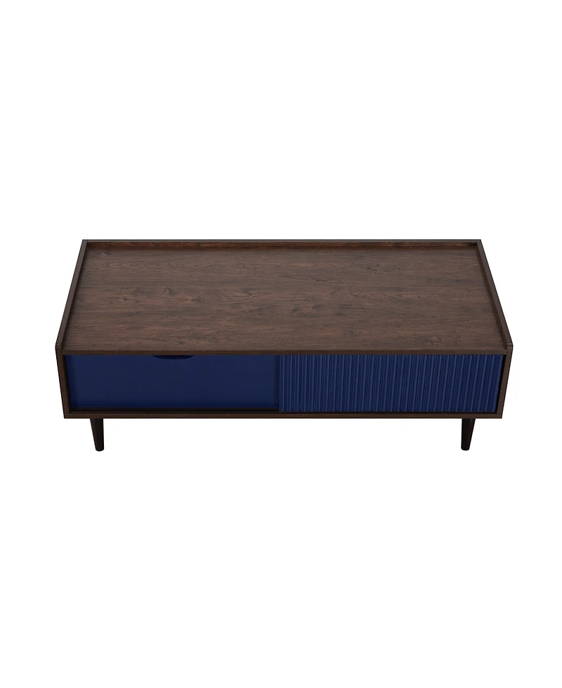 Manhattan Comfort Duane 47.24" Ribbed 1-Drawer Coffee Table