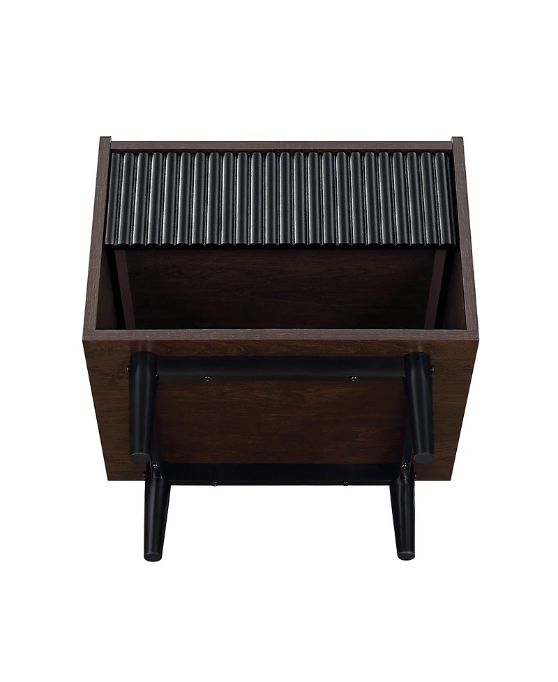 Manhattan Comfort Duane 20.23" Ribbed 1-Drawer Nightstand