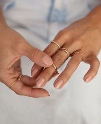 Ettika Dainty 18K Gold Plated Stacking Ring Set