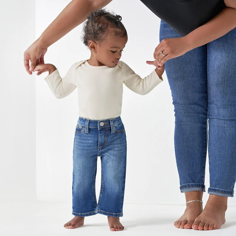Gerber Baby Boys Neutral Straight Fit Jeans With Elastic Back