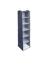Household Essentials Hanging Closet Organizer with 6 Storage Shelves, Denim