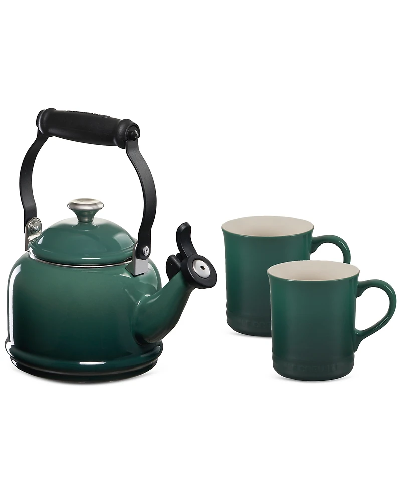 Le Creuset Enamel-on-Steel Demi Kettle & Stoneware Mug Set