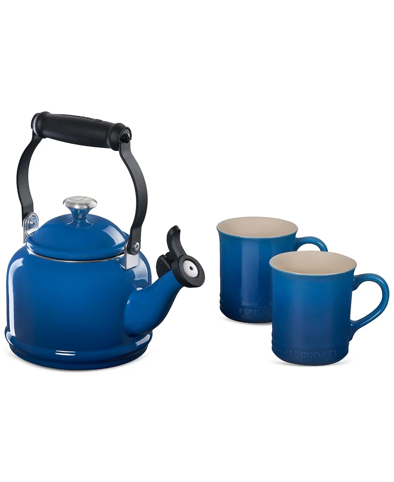 Le Creuset Enamel-on-Steel Demi Kettle & Stoneware Mug Set
