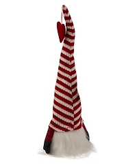 Northlight 13.5" Led Lighted and White Striped Hat Valentine's Day Gnome