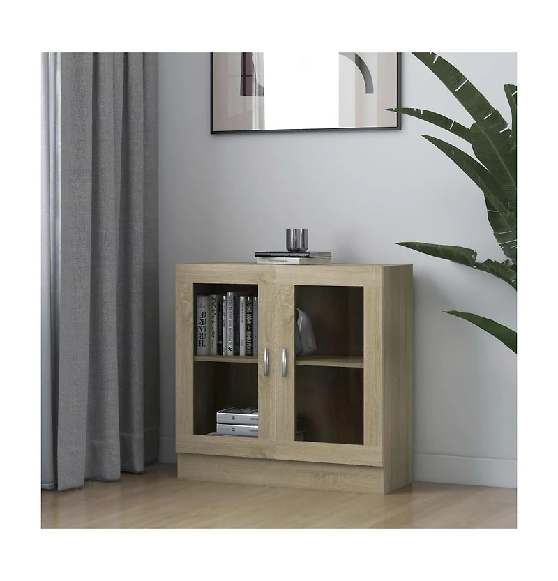Vitrine Cabinet Sonoma Oak 32.5"x12"x31.5" Engineered Wood