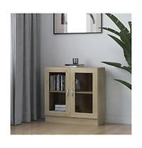 Vitrine Cabinet Sonoma Oak 32.5"x12"x31.5" Engineered Wood