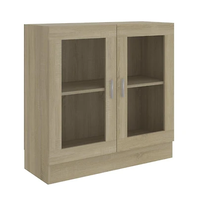 Vitrine Cabinet Sonoma Oak 32.5"x12"x31.5" Engineered Wood