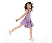 Mightly Toddler Girls Fair Trade Organic Cotton Solid Sleeveless Twirl Dress
