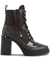 Dkny Women's Toia Lace-Up Zip Block Heel Booties