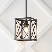 Jonathan Y Amara Industrial Farmhouse Iron/Glass Led Pendant