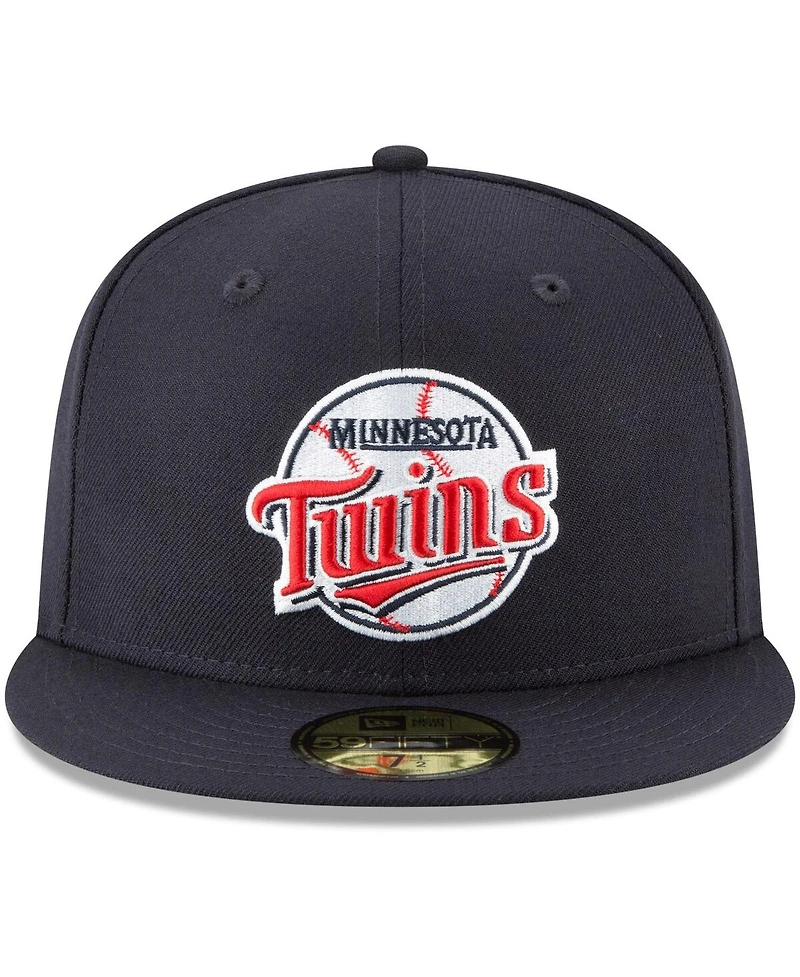 Men's New Era Navy Minnesota Twins Cooperstown Collection Wool 59FIFTY Fitted Hat