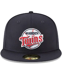 Men's New Era Navy Minnesota Twins Cooperstown Collection Wool 59FIFTY Fitted Hat