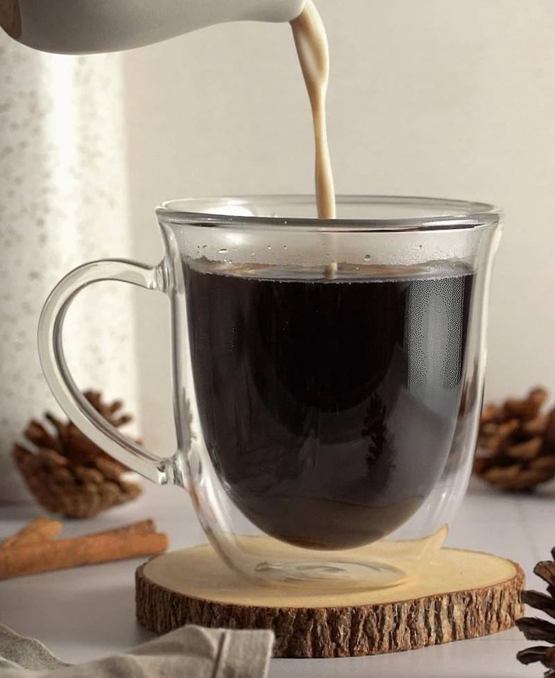 JoyJolt Glass Double Wall Mug Collection, Set of 4