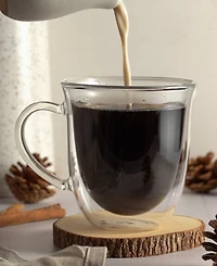 JoyJolt Glass Double Wall Mug Collection, Set of 4