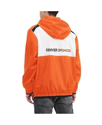 Men's Tommy Hilfiger Orange, White Denver Broncos Carter Half-Zip Hooded Top