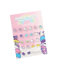 Sanrio Hello Kitty and Friends Stud Earring Set - 12 Pairs, Officially Licensed