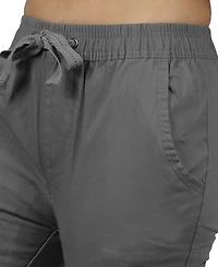 Galaxy By Harvic Women's Loose Fit Cotton Stretch Twill Cargo Joggers