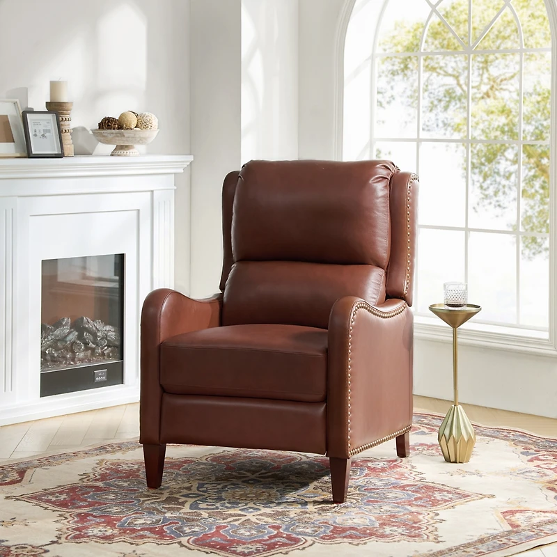 Leather Pushback Recliner chair with Adjustable Backrest for Livingroom