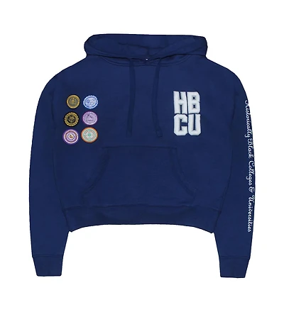 Cross Colours Mens Hbcu Patches Crop Hoodie