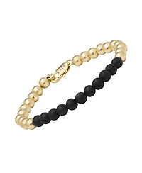 Armani Exchange Men's Two-Tone Brass Beaded Bracelet