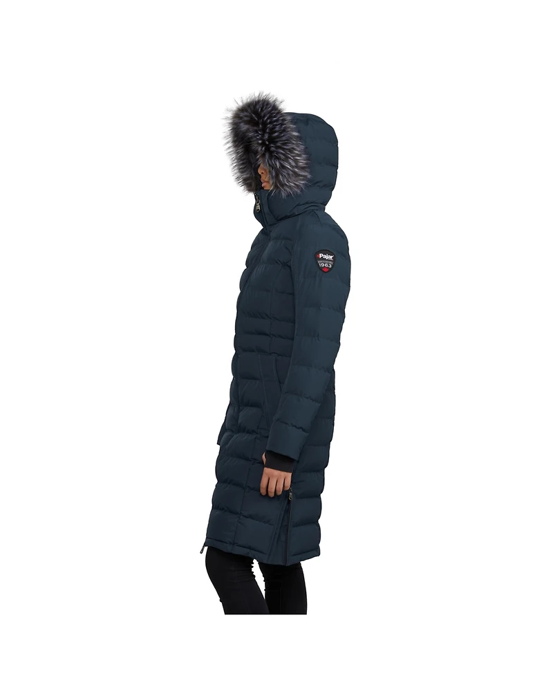 Pajar Women's Venice Long Puffer with Removable Faux Fur Trim